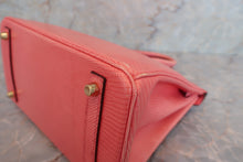 Load image into Gallery viewer, HERMES BIRKIN 25 Lizard Bougainvillier A Engraving Hand bag 600080137