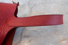 将图片加载到图库查看器,HERMES PICOTIN LOCK PM Clemence leather Rouge garance Hand bag 700100196