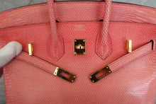 Load image into Gallery viewer, HERMES BIRKIN 25 Lizard Bougainvillier A Engraving Hand bag 600080137