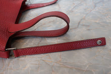 将图片加载到图库查看器,HERMES PICOTIN LOCK PM Clemence leather Rouge garance Hand bag 700100196
