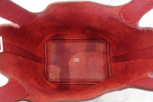 将图片加载到图库查看器,HERMES PICOTIN LOCK PM Clemence leather Rouge garance Hand bag 700100196