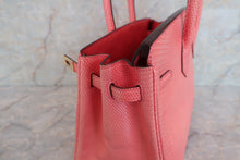 Load image into Gallery viewer, HERMES BIRKIN 25 Lizard Bougainvillier A Engraving Hand bag 600080137