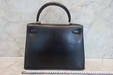 画像をギャラリービューアに読み込む, HERMES/エルメス ケリー28 ボックスカーフ ブラック 〇T刻印 ハンドバッグ 7000010230