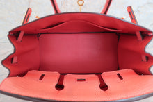 Load image into Gallery viewer, HERMES BIRKIN 25 Lizard Bougainvillier A Engraving Hand bag 600080137