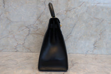 画像をギャラリービューアに読み込む, HERMES/エルメス ケリー28 ボックスカーフ ブラック 〇T刻印 ハンドバッグ 7000010230