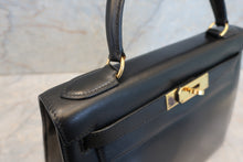 画像をギャラリービューアに読み込む, HERMES/エルメス ケリー28 ボックスカーフ ブラック 〇T刻印 ハンドバッグ 7000010230