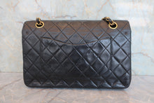 Load image into Gallery viewer, CHANEL Matelasse double flap double chain shoulder bag Lambskin Black/Gold hadware Shoulder bag 800070015