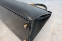 画像をギャラリービューアに読み込む, HERMES/エルメス ケリー28 ボックスカーフ ブラック 〇T刻印 ハンドバッグ 7000010230