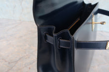 將圖片載入圖庫檢視器 HERMES/エルメス ケリー28 ボックスカーフ ネイビー 〇J刻印 ショルダーバッグ 700090117