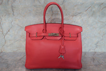 将图片加载到图库查看器,HERMES BIRKIN 35 Clemence leather Bougainvillier □N刻印 Hand bag 700100178