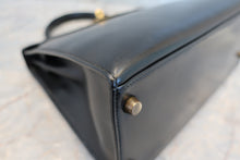 画像をギャラリービューアに読み込む, HERMES/エルメス ケリー28 ボックスカーフ ブラック 〇T刻印 ハンドバッグ 7000010230