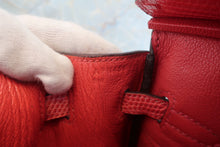 Load image into Gallery viewer, HERMES BIRKIN 25 Lizard Bougainvillier A Engraving Hand bag 600080137