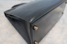 画像をギャラリービューアに読み込む, HERMES/エルメス ケリー28 ボックスカーフ ブラック 〇T刻印 ハンドバッグ 7000010230