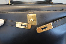 画像をギャラリービューアに読み込む, HERMES/エルメス ケリー28 ボックスカーフ ブラック 〇T刻印 ハンドバッグ 7000010230