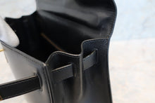 画像をギャラリービューアに読み込む, HERMES/エルメス ケリー28 ボックスカーフ ブラック 〇T刻印 ハンドバッグ 7000010230