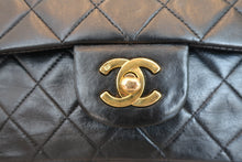 Load image into Gallery viewer, CHANEL Matelasse double flap double chain shoulder bag Lambskin Black/Gold hadware Shoulder bag 800070015