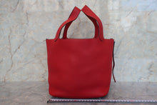 将图片加载到图库查看器,HERMES PICOTIN LOCK MM Clemence leather Rouge casaque X刻印 Hand bag 700100181