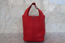将图片加载到图库查看器,HERMES PICOTIN LOCK MM Clemence leather Rouge casaque X刻印 Hand bag 700100181