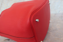 将图片加载到图库查看器,HERMES PICOTIN LOCK MM Clemence leather Rouge casaque X刻印 Hand bag 700100181
