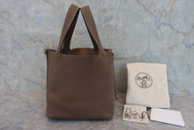 将图片加载到图库查看器,HERMES PICOTIN LOCK MM Clemence leather Etoupe gray D刻印 Hand bag 800030084