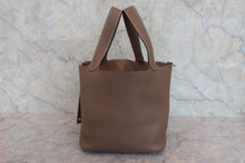 将图片加载到图库查看器,HERMES PICOTIN LOCK MM Clemence leather Etoupe gray D刻印 Hand bag 800030084