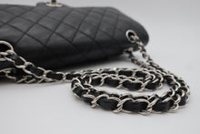 画像をギャラリービューアに読み込む, CHANEL/シャネル マトラッセWフラップWチェーンショルダーバッグ キャビアスキン ブラック/シルバー金具 ショルダーバッグ 800100023