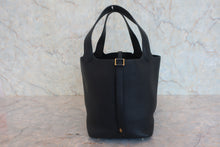 将图片加载到图库查看器,HERMES PICOTIN LOCK MM Clemence leather Black D刻印 Hand bag 800020208