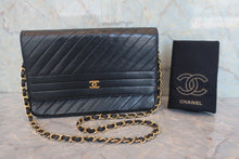 画像をギャラリービューアに読み込む, CHANEL/シャネル バイアスステッチプッシュロックチェーンショルダーバッグ ラムスキン ブラック/ゴールド金具 ショルダーバッグ 800060113