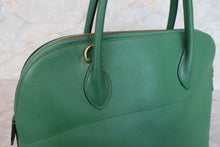 画像をギャラリービューアに読み込む, HERMES/エルメス ボリード35 バイカラー クシュベル グリーン/ネイビー 〇V刻印 ショルダーバッグ 700090136
