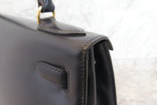 画像をギャラリービューアに読み込む, HERMES/エルメス ケリー28 ボックスカーフ ネイビー 〇J刻印 ハンドバッグ 700060052