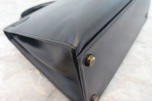 画像をギャラリービューアに読み込む, HERMES/エルメス ケリー28 ボックスカーフ ネイビー 〇J刻印 ハンドバッグ 700060052