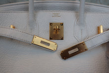 将图片加载到图库查看器,HERMES BIRKIN 30 Clemence leather White □L刻印 Hand bag 800020098