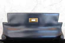 画像をギャラリービューアに読み込む, HERMES/エルメス ケリー28 ボックスカーフ ネイビー 〇J刻印 ハンドバッグ 700060052