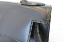 画像をギャラリービューアに読み込む, HERMES/エルメス ケリー28 ボックスカーフ ネイビー 〇J刻印 ハンドバッグ 700060052