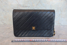 画像をギャラリービューアに読み込む, CHANEL/シャネル バイアスステッチチェーンショルダーバッグ ラムスキン ブラック/ゴールド金具 ショルダーバッグ 800050079