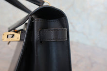 Load image into Gallery viewer, HERMES MINI KELLY 20 Box carf leather Black □A Engraving Shoulder bag 800060207