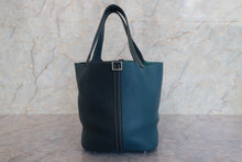 将图片加载到图库查看器,HERMES PICOTIN LOCK CASAQUE MM Clemence leather Vert bosphore/Vert cypres Z刻印 Hand bag 800010046