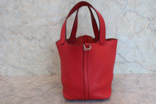 将图片加载到图库查看器,HERMES PICOTIN LOCK MM Clemence leather Rouge casaque C刻印 Hand bag 800020165