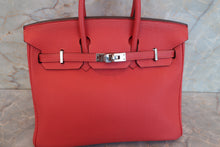 Load image into Gallery viewer, HERMES BIRKIN 25 Togo leather Rouge pivoine T Engraving Hand bag 700080122