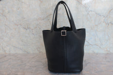 将图片加载到图库查看器,HERMES PICOTIN LOCK MM Clemence leather Black Y刻印 Hand bag 800030087