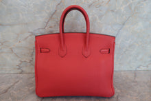 Load image into Gallery viewer, HERMES BIRKIN 25 Togo leather Rouge pivoine T Engraving Hand bag 700080122
