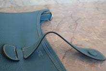 Load image into Gallery viewer, HERMES EVELYNE 3GM Clemence leather Blue jean □L Engraving Shoulder bag 800050109