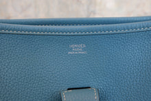 Load image into Gallery viewer, HERMES EVELYNE 3GM Clemence leather Blue jean □L Engraving Shoulder bag 800050109