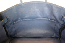 Load image into Gallery viewer, HERMES BIRKIN 30 Clemence leather Blue □K Engraving Hand bag 700090177