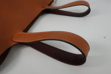 Load image into Gallery viewer, HERMES PICOTIN LOCK ECLAT MM Clemence leather/Swift leather Toffee/Bordeaux A Engraving Hand bag 800100048