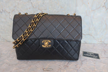 Load image into Gallery viewer, CHANEL Medium Matelasse single flap double chain shoulder bag Lambskin Black/Gold hadware Shoulder bag 800020198