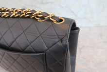 Load image into Gallery viewer, CHANEL Medium Matelasse single flap double chain shoulder bag Lambskin Black/Gold hadware Shoulder bag 800020198