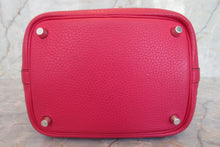 Load image into Gallery viewer, HERMES PICOTIN LOCK ECLAT PM Clemence leather/Swift leather Framboise/Rouge sellier Z Engraving Hand bag 700030043