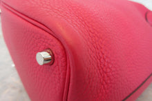 Load image into Gallery viewer, HERMES PICOTIN LOCK ECLAT PM Clemence leather/Swift leather Framboise/Rouge sellier Z Engraving Hand bag 700030043