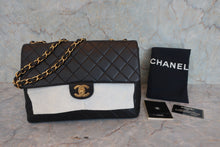 Load image into Gallery viewer, CHANEL Medium Matelasse single flap double chain shoulder bag Lambskin Black/Gold hadware Shoulder bag 800020161